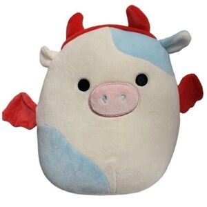 Squishmallows Belana Cow Plush‎ with Red and Blue Accents